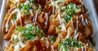 Applebee's Chicken Wonton Tacos served with a flavorful dipping sauce