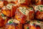 Bang Bang Salmon Bites served on a platter for a flavorful appetizer.