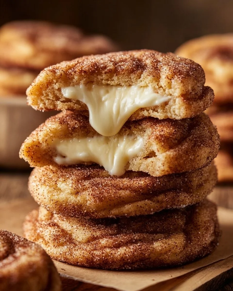 Churro cheesecake cookies with cinnamon sugar topping on a plate