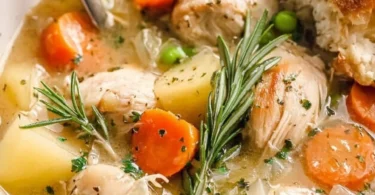 Comforting slow cooker white wine chicken stew with vegetables