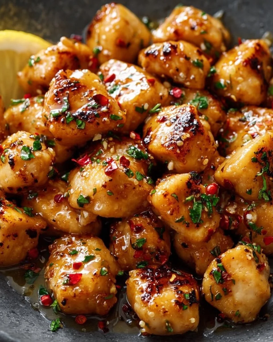 Cowboy Butter Chicken Bites served on a platter