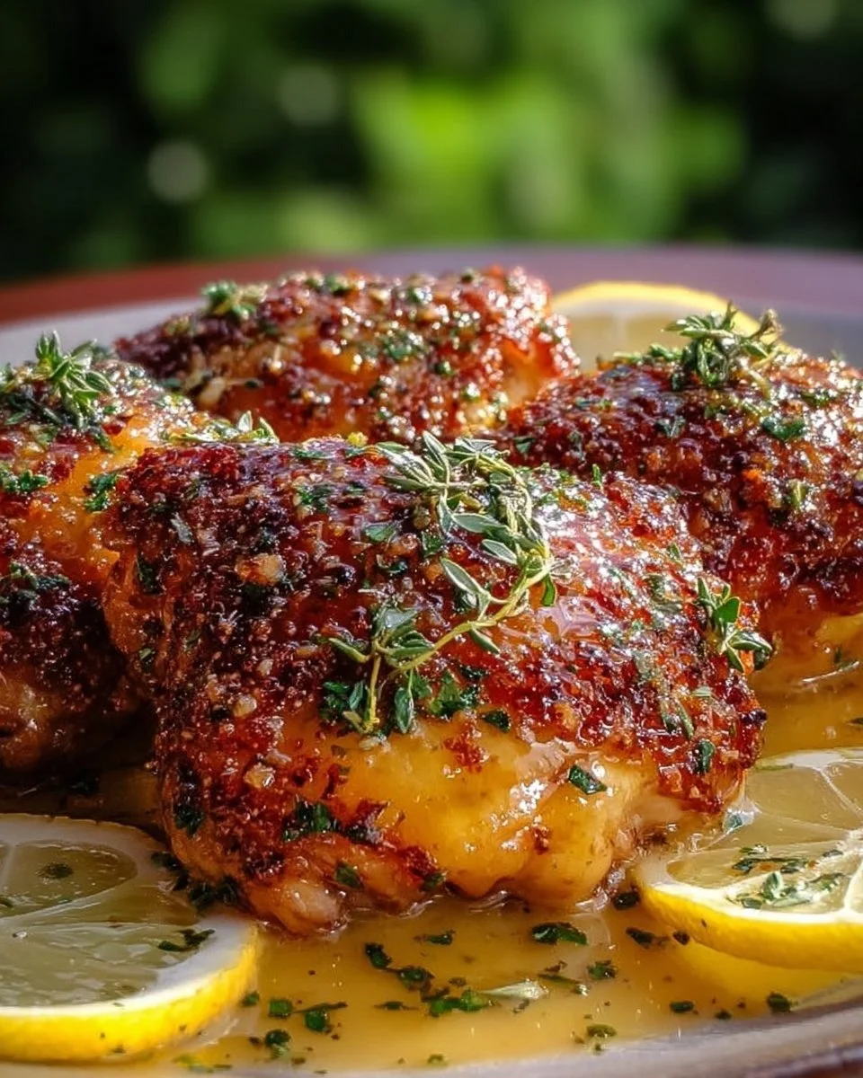 Crispy Oven Baked Chicken Thighs Easy Lemon Garlic Butter Recipe