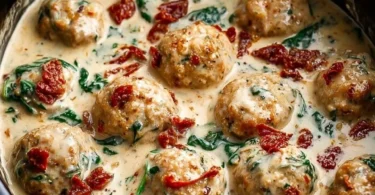 Delicious Crockpot Marry Me Chicken Meatballs served in a bowl