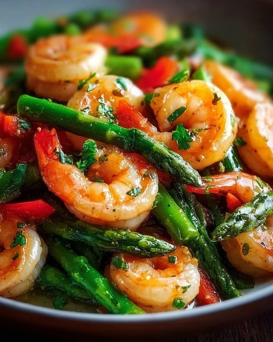 Delicious Easy, Healthy Shrimp and Asparagus Stir Fry