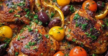 Juicy one-pan Mediterranean chicken with fresh herbs and vibrant vegetables
