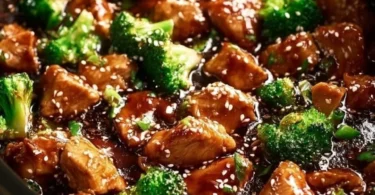 Delicious easy teriyaki chicken served with rice and vegetables
