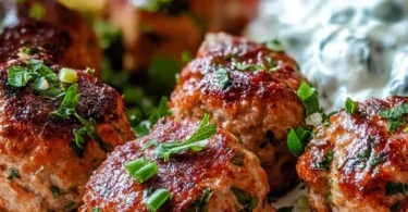Greek Turkey Meatballs served with Tzatziki sauce