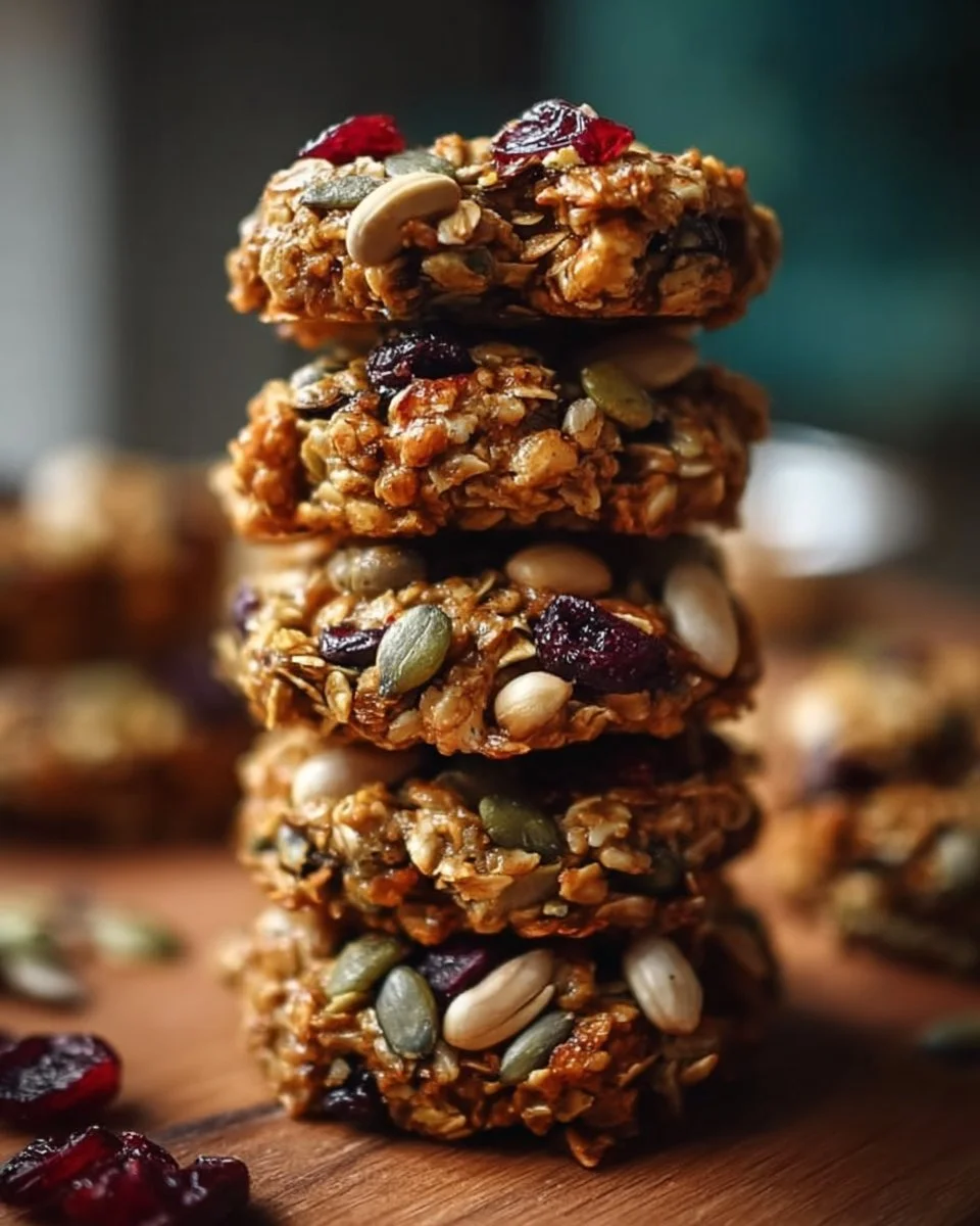 Healthy nut and seed energy cookies made with wholesome ingredients