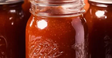 Bowl of homemade barbecue sauce ready for grilling