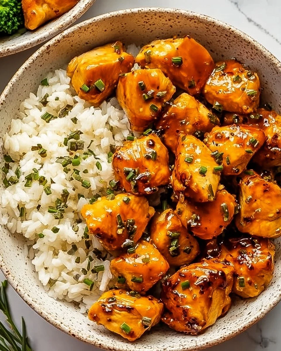 Delicious Hot Honey Chicken Bowls with vibrant vegetables and rice