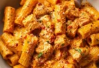Delicious Marry Me Chicken Pasta served with fresh herbs and tomatoes
