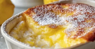 One-Bowl Lemon Cake with lemon slices on top