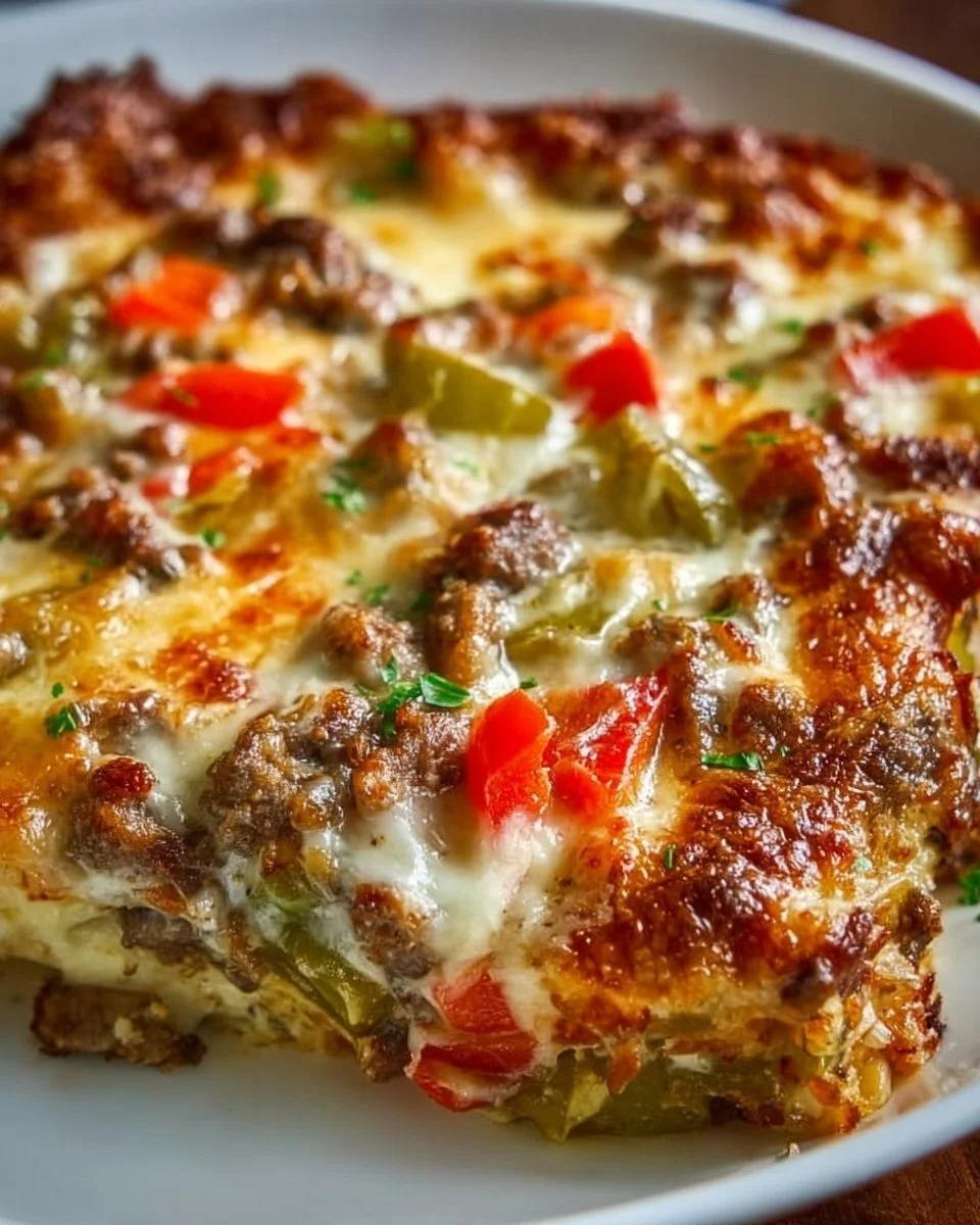 Philly Cheesesteak Casserole