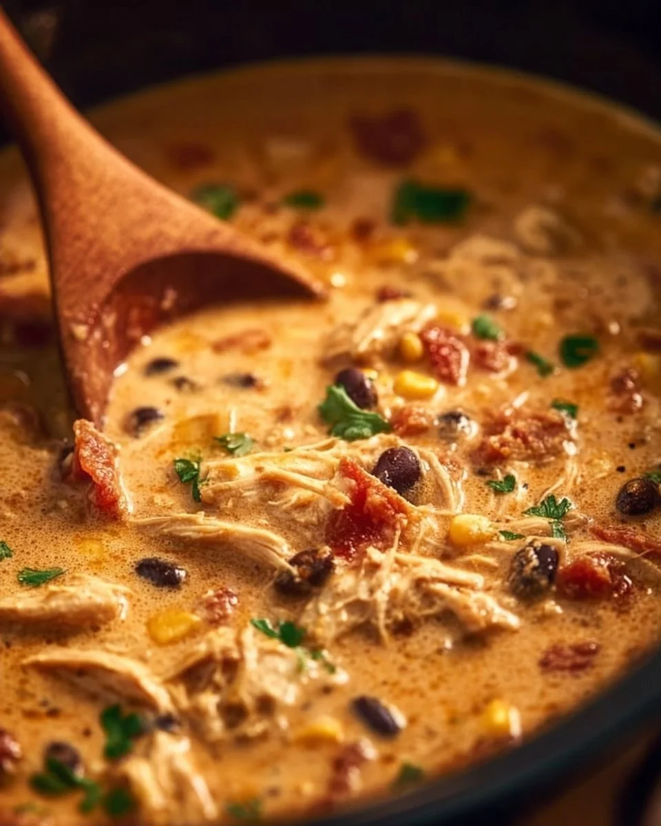 Slow Cooker Cheesy Chicken Chili