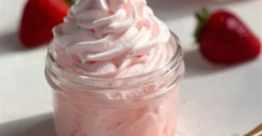 Delicious sugar-free strawberry fluff dessert in a bowl