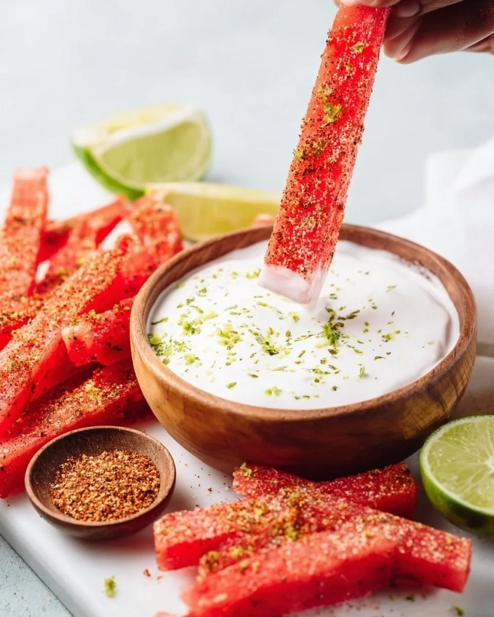 Tajin-Coated Spicy Watermelon Fries